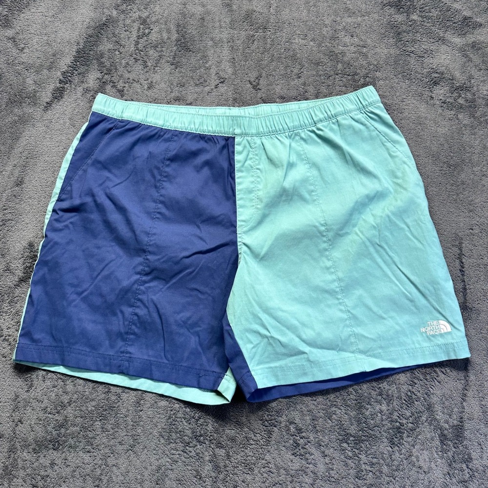 The North Face Class V Colorblock Shorts Mens XXL Navy Mint Green Hiking Swim